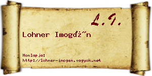 Lohner Imogén névjegykártya